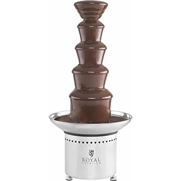 Royal Catering RCCF-65W4 Schokobrunnen Edelstahl Schokofondue Schokoladenbrunnen (6, kg, 5 Etagen, 250 W) – Bild 1