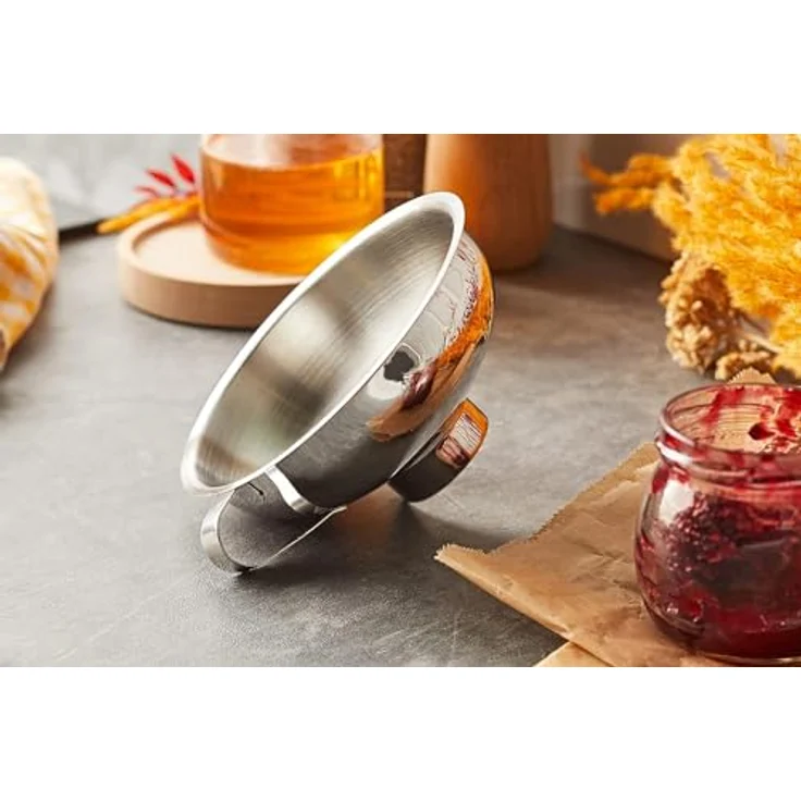 WMF Gourmet Marmeladentrichter 14 cm, große Öffnung 4 cm, Einfülltrichter Edelstahl, Cromargan Edelstahl, Einfüllhilfe für Gläser – Bild 2