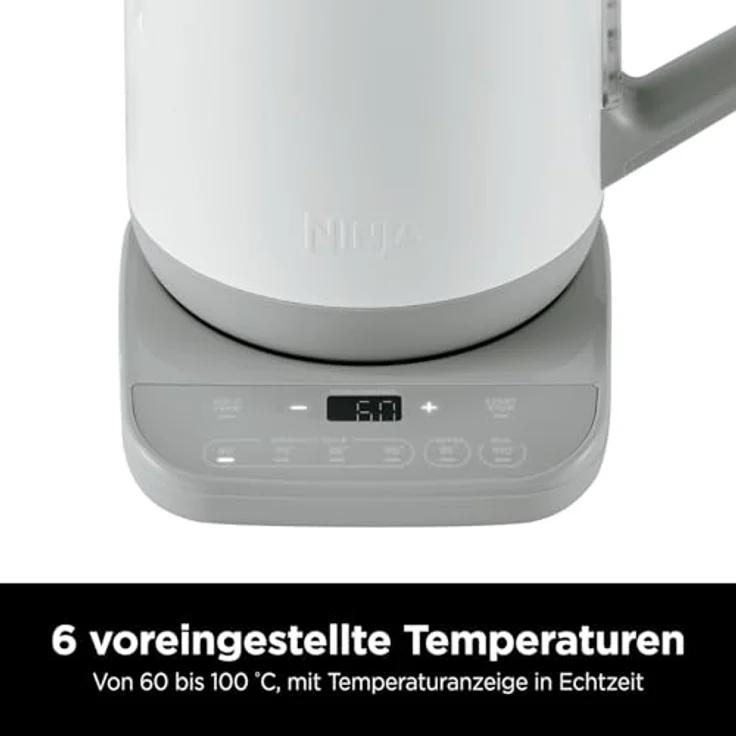 Ninja Wasserkocher Perfect Temperature KT200EUWH, 1,7L, 3000W, LED-Anzeige, 6 Temperatureinstellungen, Weiß – Bild 5