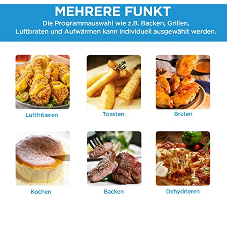 Midea MF-TN40D2 Airfryer XL, Heißluftfritteuse 4L,Dual Cyclone Technology, 90% Weniger Fett Heissluftfriteuse 1500W, 60min Timer, 200℃ Temperaturkontrolle, Automatischer Ausschaltfunktion,Schwarz – Bild 4