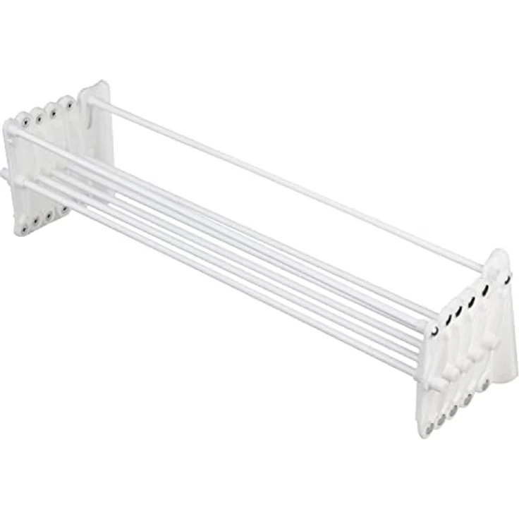 ABJ Wandwäschetrockner Teleskop Wäschetrockner für die Wand, Klapptrockner weiß 80 cm – Bild 2