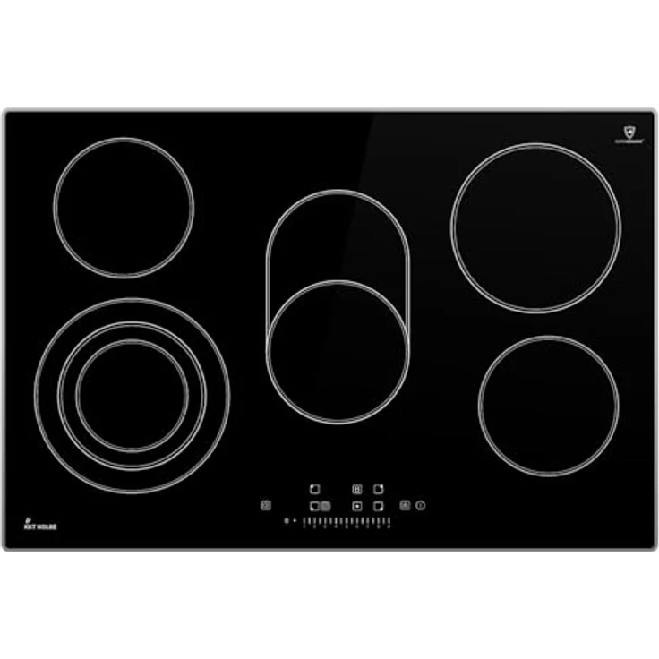 KKT KOLBE CH7705AL, Glaskeramik Kochfeld 80 cm, Autark, 8,7 kW, 5 Zonen, 9 Stufen, Bräterzone, Dreifachzone, Slim-Designrahmen, Timer – Bild 2