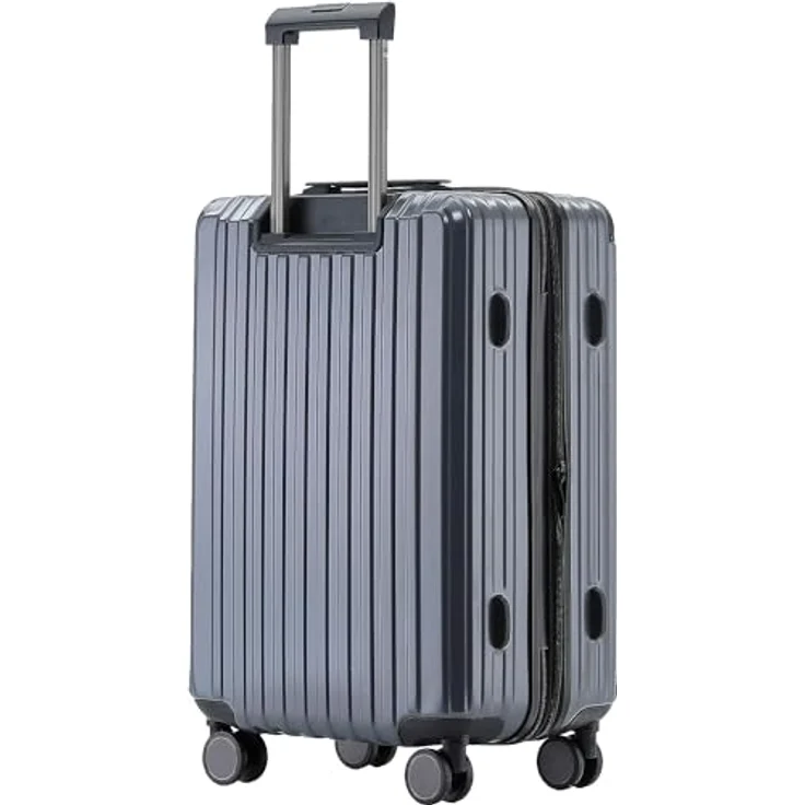 Münicase M816, Großer Koffer mit TSA-Schloss, Hardschale, 76 cm, 128 Liter, grau, 360° Rollen – Bild 2