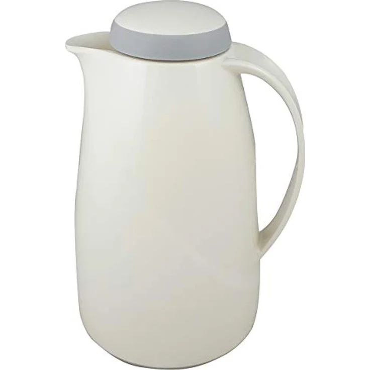 Helios Wave Thermoskanne Weiß 1,5L-6h Hält Getränke heiß & kalt Spülmaschinenfest - Kunststoffmantel - Ideal für Kaffee & Tee – Bild 2