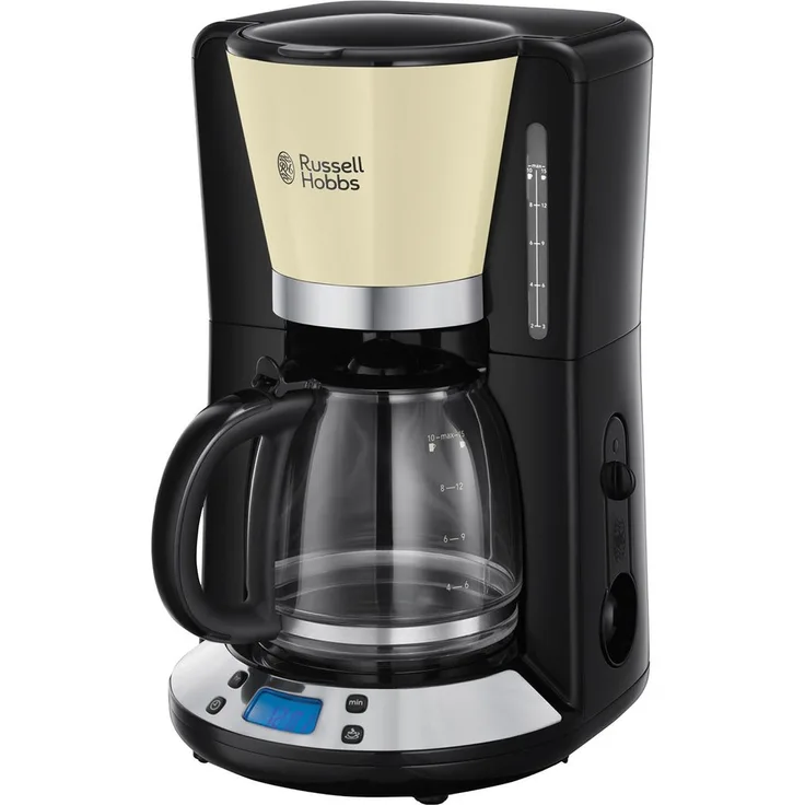 RUSSELL HOBBS Filterkaffeemaschine, creme, mit WhirlTech-Brühtechnologie, 24h Timer und automatischem Tropf-Stopp, 1,25 l Kapazität