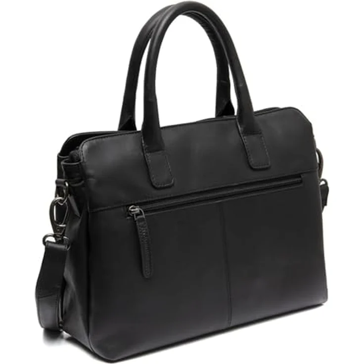 The Chesterfield Brand Valmonte Schultertasche, elegante Leder Handtasche mit Reißverschluss, 32 cm, Schwarz – Bild 2