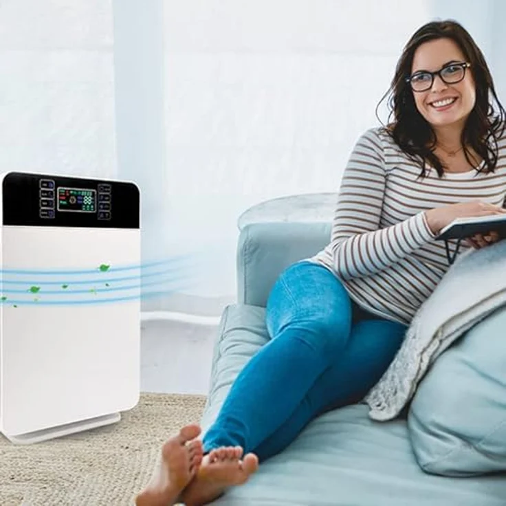 MediaShop Livington AirPurifier Luftreiniger, bis zu 30m² | 6-Filter-System | zuschaltbares UV-Licht | Automatik-Funktion | 3 Stufen | Timer – Bild 5