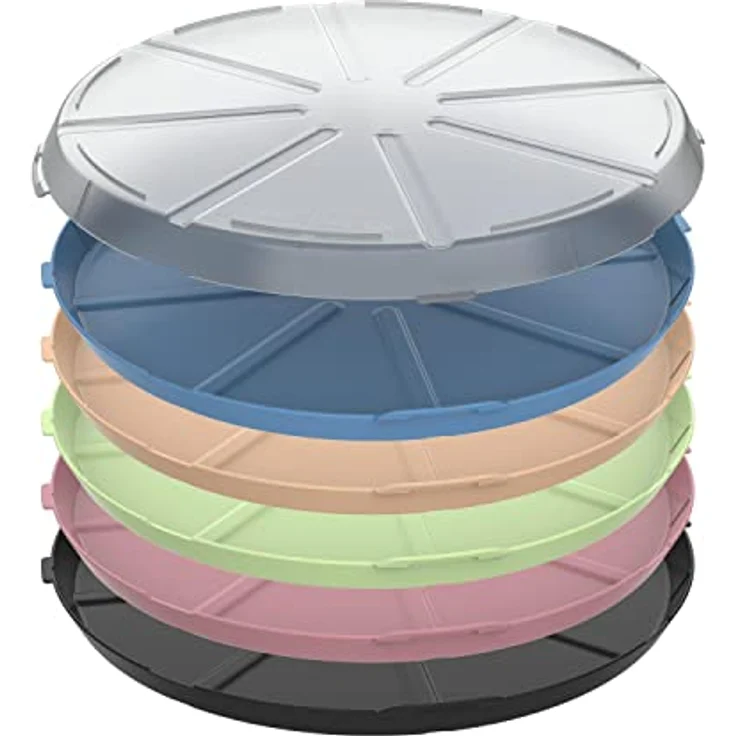 elasto Pizzabox 'ToGo', BPA-freie und wiederverwendbare Kunststoff-Aufbewahrungsbox aus recycelbarem Material, geselliges grün/transparent – Bild 9