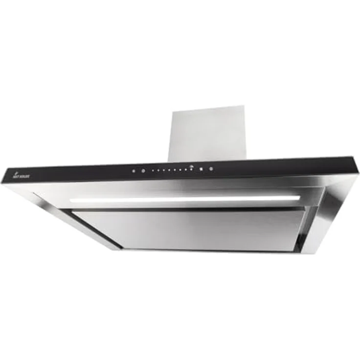 KKT KOLBE FLAT9006ED Dunstabzugshaube 90 cm, Wandhaube, Edelstahl mit schwarzem Glas, WLAN, Nachlaufautomatik, SensorTouch Bedienung, Energieeffizienzklasse A++ – Bild 3