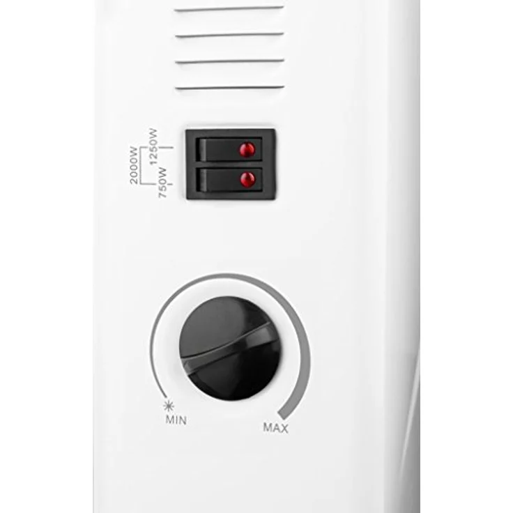 ECG TK 2050 Heizkonvektor, 3 Leistungsstufen bis 2000 W, stufenlose Thermostat-Regelung, Weiß-grau – Bild 3