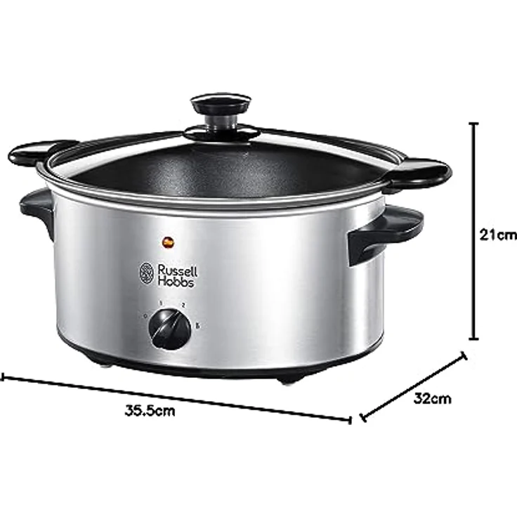 Russell Hobbs Slow Cooker, Schongarer, 3 Temperatureinstellungen, 3.5l, 160 Watt, CookHome Slowcooker 22740-56 – Bild 10