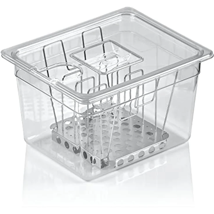 Mahlzeit Sous Vide Set, GN Behälter inkl. Deckel und Gestell | Verstellbar Professionelles Gestell zum Garen, Spareribs Halter, Ideal für Fisch und Fleisch, Sous-Vide, Gastronormbehälter – Bild 1