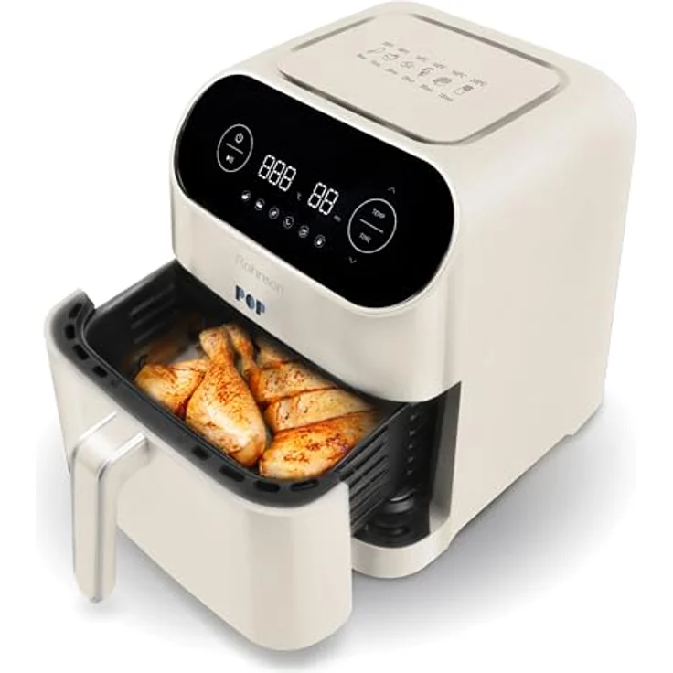 Rohnson R-2859 Pop Air Fryer, Heißluftfritteuse mit 7L-Kapazität, 1800W, 6 Programme, 3D-Direktwärme, digitales LED-Display, App-Steuerung, doppelte Sichtfenster, Fritteuse ohne Fett – Bild 3