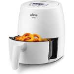 Ufesa Twist Heißluftfritteuse klein ohne Öl, 2L, Airfryer mit 6 Programme, 1200w, Zeitchaltuhr, Temperatur 80ºC bis 200ºC, BPA-Frei, Antihaftbeschichtung, Cool-Touch, Weiß