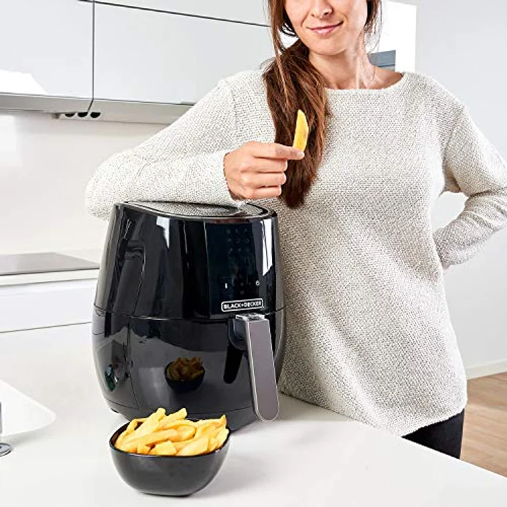 Black & Decker BXAF3500E Heißluftfritteuse, 1500W, Cool touch Griff, Anti-Rutschfüße, schwarz – Bild 6