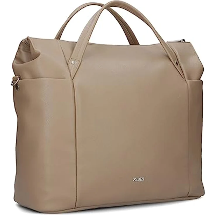 ZWEI Handtasche Pia PI160 Shopper, elegante Tote Bag aus weichem Kunstleder, braun, 49 x 16 x 36 cm – Bild 1