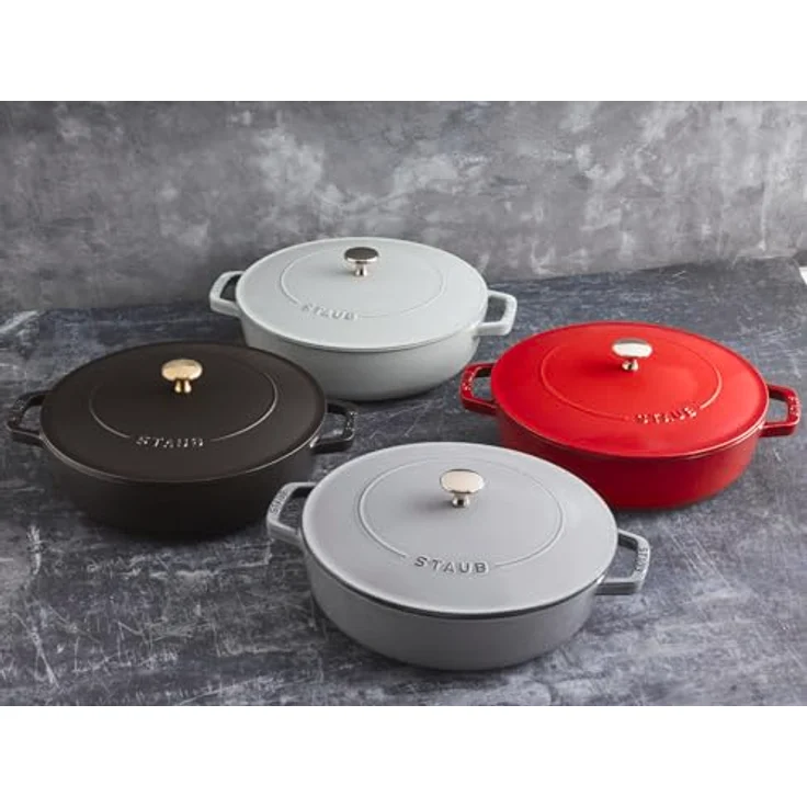 Staub Bräter mit Chistera, induktionsgeeignet, Gusseisen, Graphitgrau, 28 cm, 1 Einheiten – Bild 6