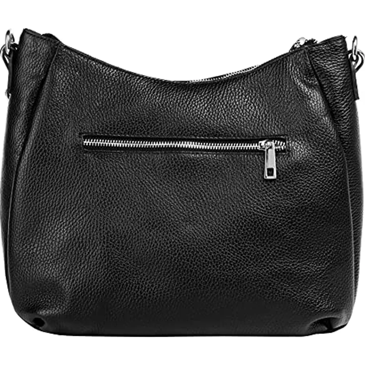 Samantha Look Umhängetasche Echtleder Made in Italy, 100% Rindleder, Mattes Finish, Schwarz – Bild 4