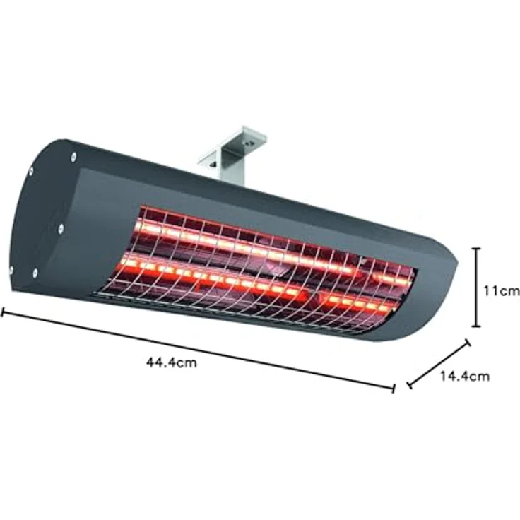 Etherma SM-BASIC-2000-NA, Infrarotstrahler 2kW, nano-anthrazit, effizienter Reflektor – Bild 3