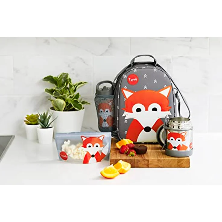 3 Sprouts Lunch Tasche, Lunchbox, Blau, Grau, Grün, Rosa – Bild 5
