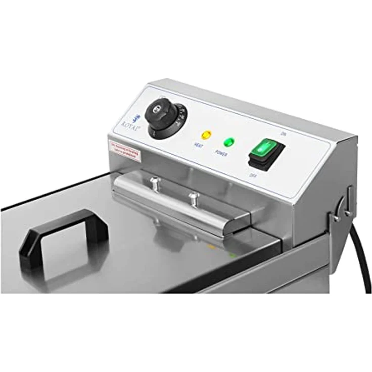 Royal Catering RCEF-16EHB Elektro-Fritteuse 16 Liter - 6000 W - Ablasshahn - Kaltzone - Edelstahl – Bild 4