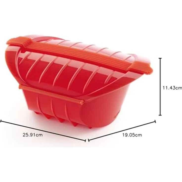Lékué Ogya rojo Dampfbox XL in rot, Kunststoff, 1000 ml – Bild 8