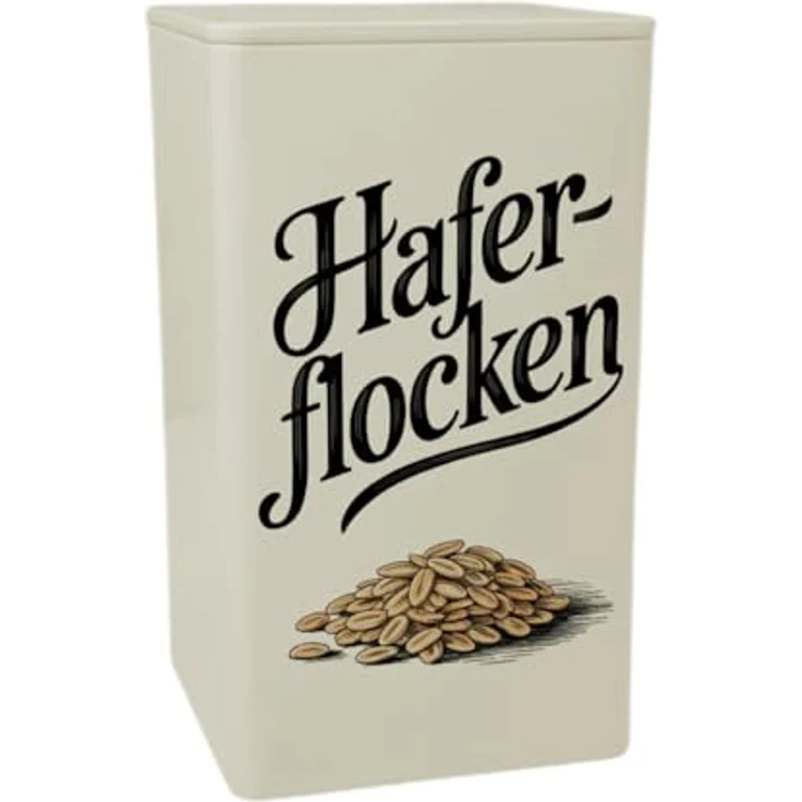 speecheese Haferflocken Vintage Vorratsdose 900ml, nostalgisches Metalldesign mit eleganter Kalligrafie und kunstvoller Illustration – Bild 1