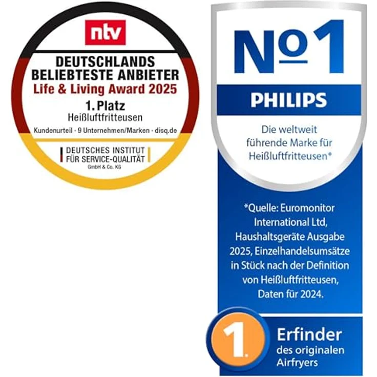 Philips Airfryer 2000 Series, Heißluftfritteuse mit 4,2L, digitalem Touchscreen, 13 Garoptionen, 9 voreingestellten Funktionen, 1500W Leistung, schwarz – Bild 2