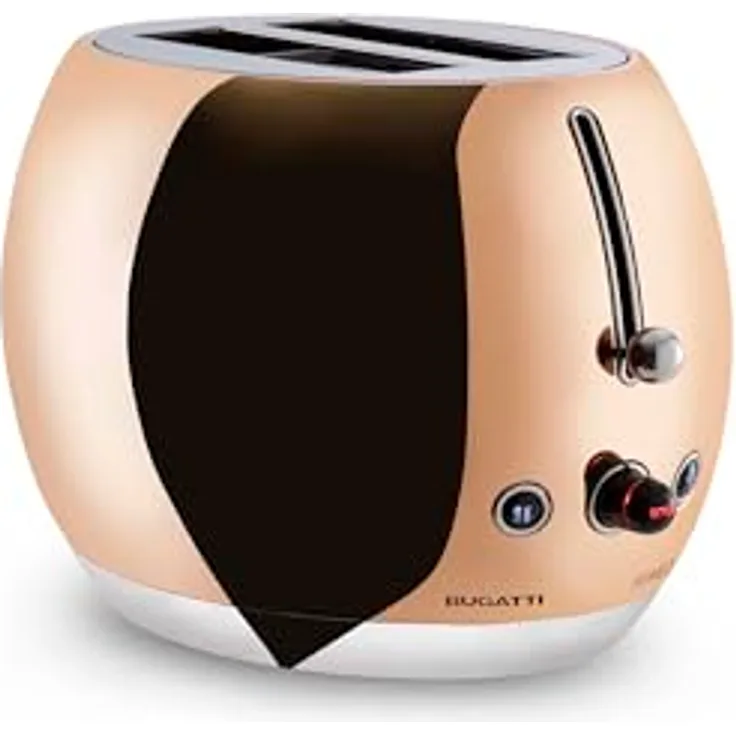 BUGATTI Romeo, Multifunktions-Design-Toaster aus Edelstahl, 7 Bräunungsstufen, 4 Funktionen, 870-1035 W, Glänzendes Roségold