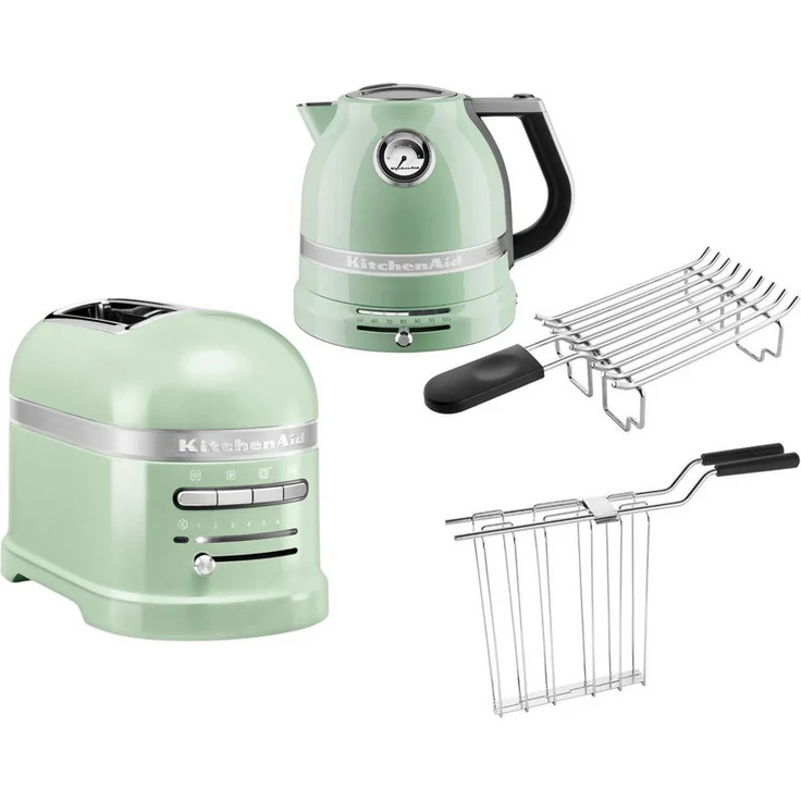 KitchenAid Artisan Toaster 5KMT2204 & Wasserkocher 5KEK1522, 2 Scheiben Toaster mit Brötchenaufsatz, Edelstahl/Chrom