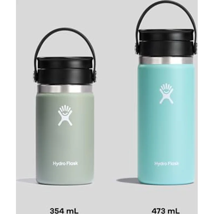 Hydro Flask Reise-Kaffeeflasche , Edelstahl und vakuumisoliert, große Öffnung mit auslaufsicherem Flex Sip-Deckel, schwarz, 354ml (12 oz) – Bild 8