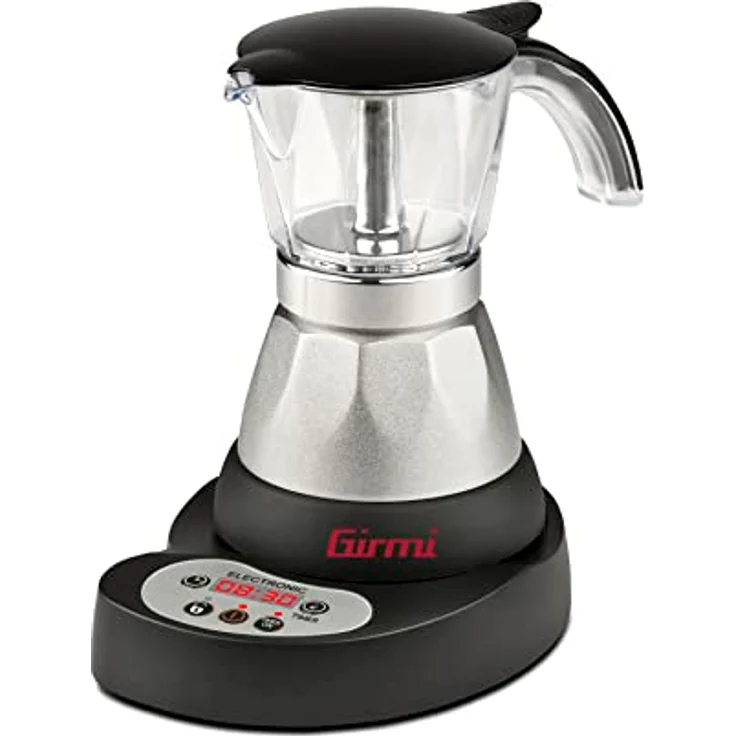 Girmi MC23, Programmierbare elektrische 3-Tassen-Kaffeemaschine mit Timer und Transparente Krug, Schwarz, Silber – Bild 1