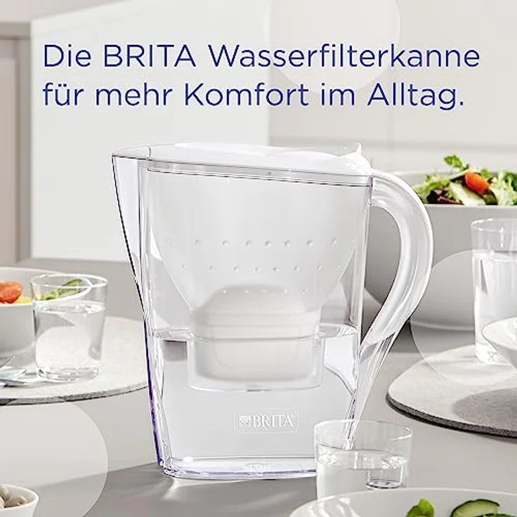 BRITA Wasserfilter-Kanne Marella weiß (2,4l) inkl. 1x MAXTRA PRO All-in-1 Kartusche – Filter zur Reduzierung von Kalk, Chlor, Blei, Kupfer & geschmacksstörenden Stoffen im Wasser – Bild 2