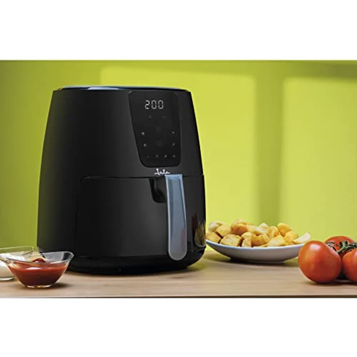 JATA JEFR1225 Heißluftfritteuse, 1300 Watt, 5 Liter, bis 200 °C, Timer 30 min, Kunststoff, schwarz – Bild 4