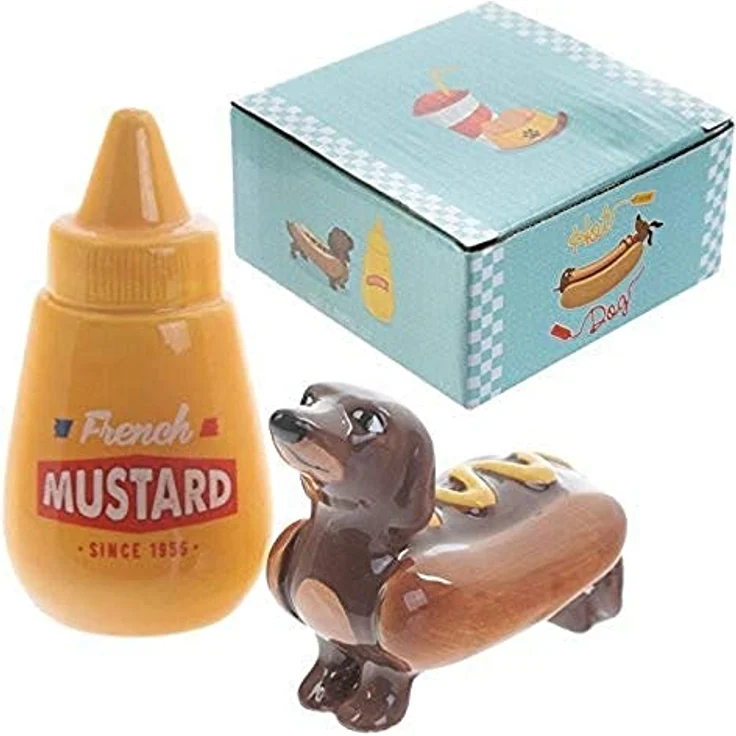 Hot Dog' mit Senf Salz- & Pefferstreuer Set – Bild 2