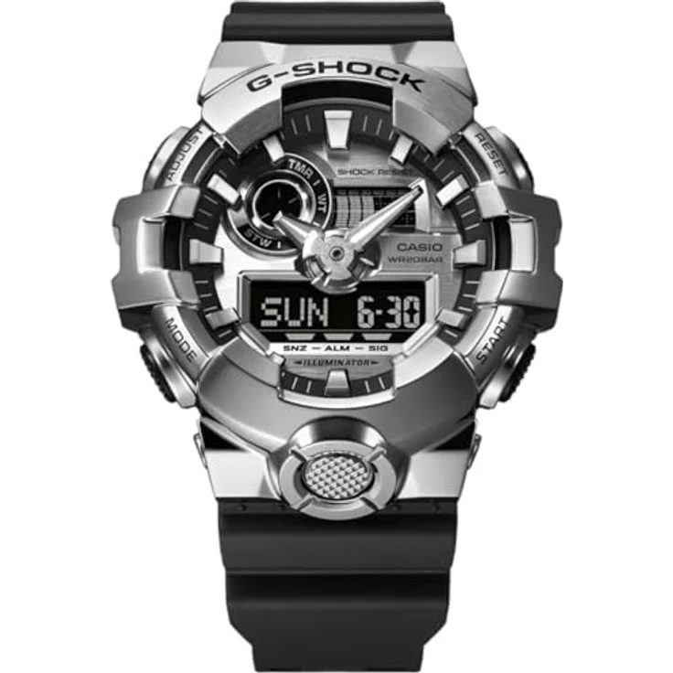 Casio G-Shock G-Steel Herrenuhr Schwarz/Stahl GM-700-1AER, Quarzwerk, Kunststoffarmband – Bild 2