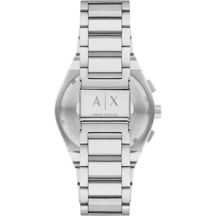 Armani Exchange AX4186, Chronograph Edelstahl Herrenuhr mit schwarzem Ziffernblatt, silber, 42 mm – Bild 3