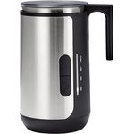 Tchibo Induktions-Milchaufschäumer, 4 Funktionen für warmen & kalten Milchschaum, spülmaschinengeeigneter Rührbehälter, rostfreier Edelstahl, Schwarz