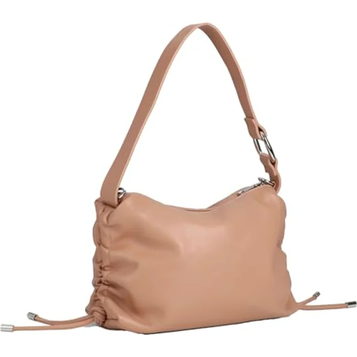 Seidenfelt Auri, Handtasche aus Kunstleder mit verstellbarem Umhängeriemen und 3 Fächern, 27 cm, Beige – Bild 2