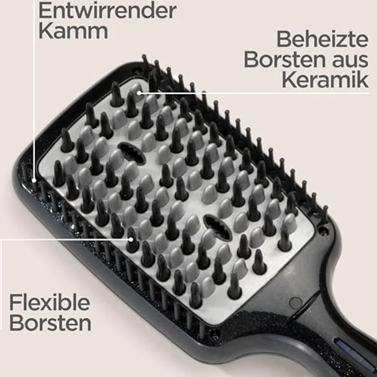 BaByliss Paris HSB101E Ionic-Glättbürste für schonende Glätte mit Anti-Frizz Effekt, schwarz & Ionen-Technologie für seidig glattes Haar – Bild 5