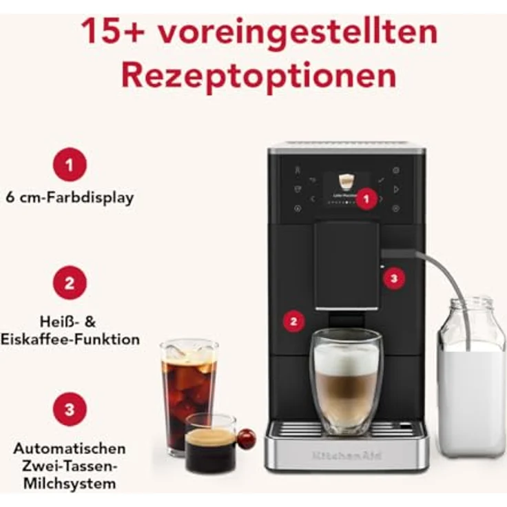 KitchenAid Kaffeevollautomat 5KES8453EBM, QuietGrind-System für leise Zubereitung, schwarz – Bild 6