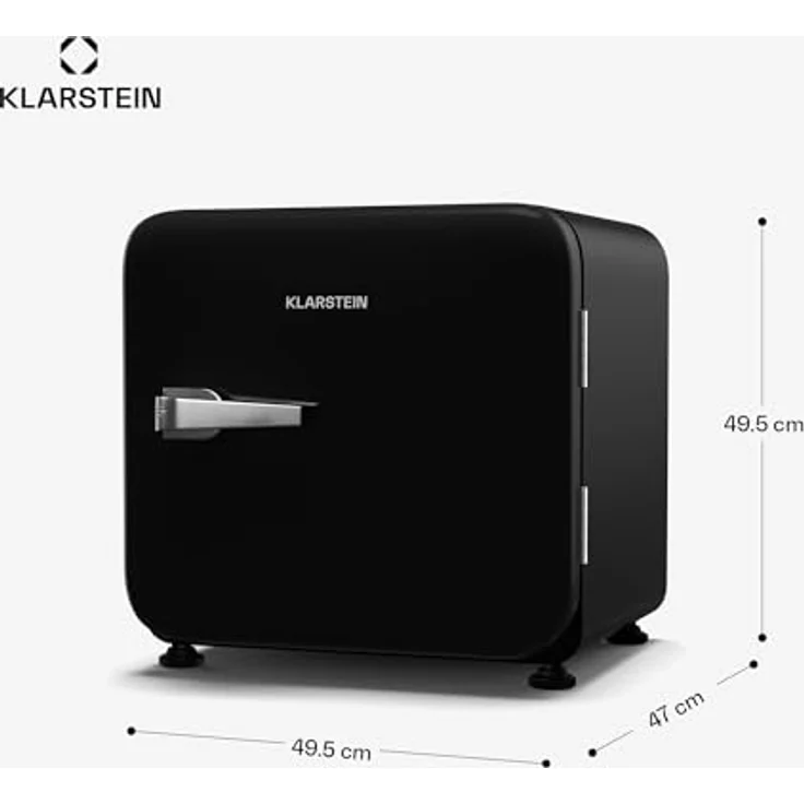 Klarstein Audrey Evo Mini Kühlschrank, 43 Liter Kapazität, leises Retro-Design, 49,5 cm hoch, reversible Tür, Schwarz – Bild 7
