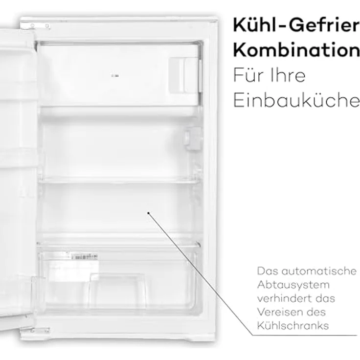 SCHOEPF Einbaukühlschrank KSE410A++ / 120 Liter/Einbau- Kühlschrank mit Gefrierfach - Leise & effizient, flexible Einbaumöglichkeiten, praktische Ausstattung – Bild 3