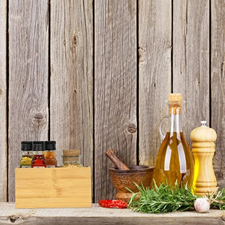 Relaxdays Ordnungsbox Bambus, schmale Aufbewahrungsbox ohne Deckel, HBT 9,5x18x9 cm, Bambusbox Küche, Bad, Büro, Natur – Bild 5