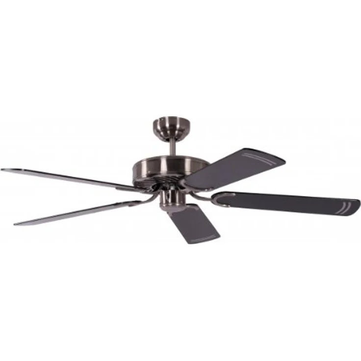 Deckenventilator ohne Beleuchtung Potkuri, Gehäuse gealtertes Silber, Wendeflügel Mahagoni oder Mahagoni mit Rattaneinlage , 132 cm, für Räume bis zu 25m² – Bild 6