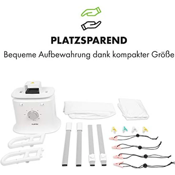 Klarstein ShirtButler Deluxe automatisches Trocken- & Bügelsystem, 1250 W, für Oberteile & Hosen, inkl. 4 Befestigungsclips (10034022) – Bild 5