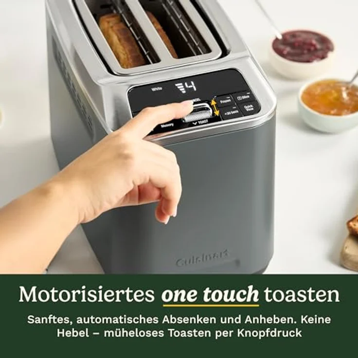 Cuisinart Smart Elite 2-Slice Toaster, Edelstahl Denim Finish, mit extra-langen Schlitz, 7 Bräunungsstufen, Bagel- und Defrost-Funktion, High-Lift QuickView™ und +30sec Toast Boost – Bild 2