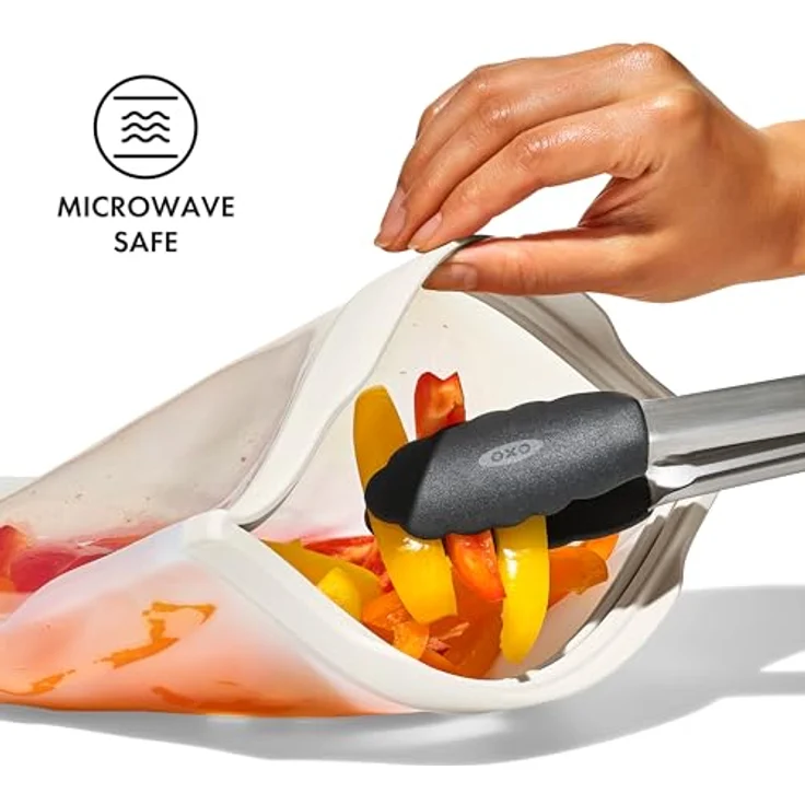 OXO Good Grips Wiederverwendbare Silikonbeutel, flacher Beutel, 1800 ml, ideal für sous-vide, lebensmitteltaugliches Silikon – Bild 4