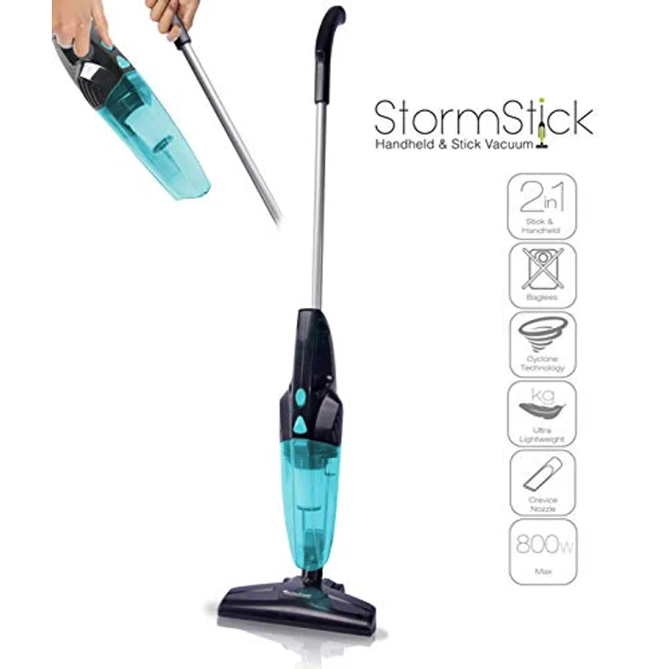 800 Watt TurboTronic StormStick Stiel Staubsauger & Handstaubsauger mit MIF Filter und 5 Meter Kabel 19kPA, Zyklon Technologie Stabstaubsauger Bodensauger Stielstaubsauger – Bild 4