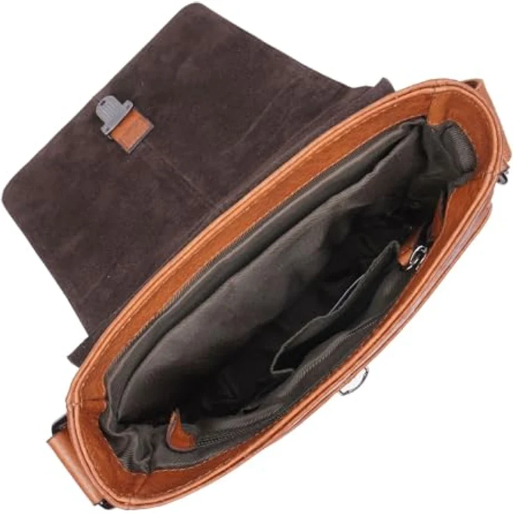Strellson Hyde Park Jeremy, Umhängetasche aus 100% Leder, 21 cm x 6 cm x 23 cm, braun – Bild 4
